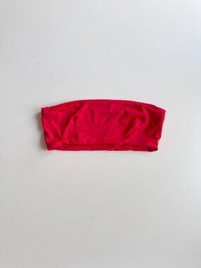 437 FOUR THREE SEVEN Aubrey Red Bandeau Bikini Top, Size M